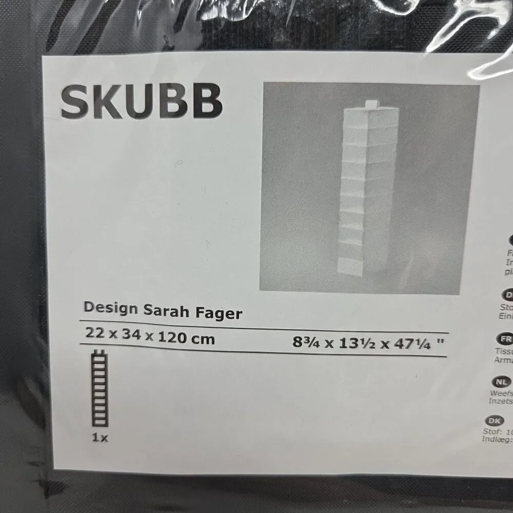 SKUBB Ikea Hanging Storage Organizer 9 compartments Space-Saving Storage black